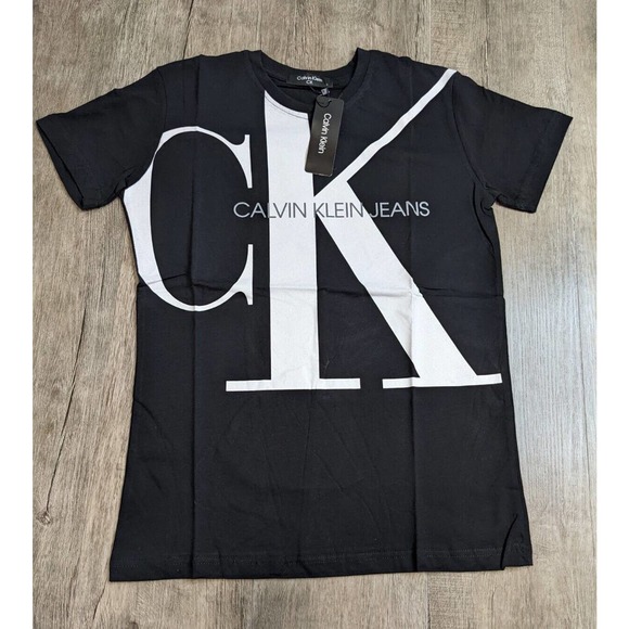 NWT Calvin Klein Logo T-Shirt Size Small Men's Black Pullover Short Sleeve - Picture 1 of 7